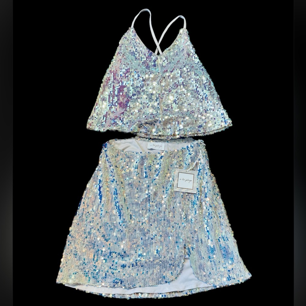A LA PLAGE***Embellished Sequin Outfit Set***Small $389